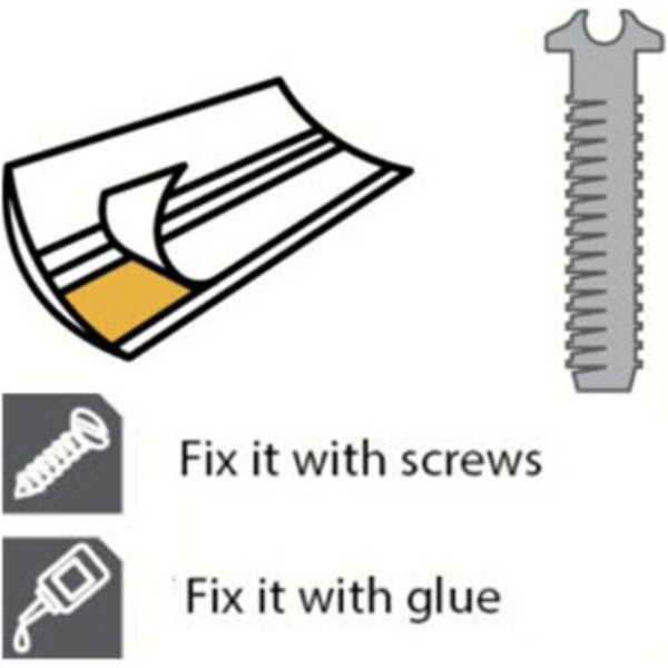 37mm Push-In Aluminium Door Bar Threshold Strip for Laminate and Tile Floors