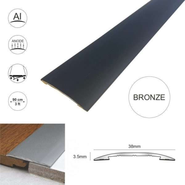 38mm Wide Self-Adhesive Euro Cover Strip for Wood, Vinyl, and Tile Floor Thresholds