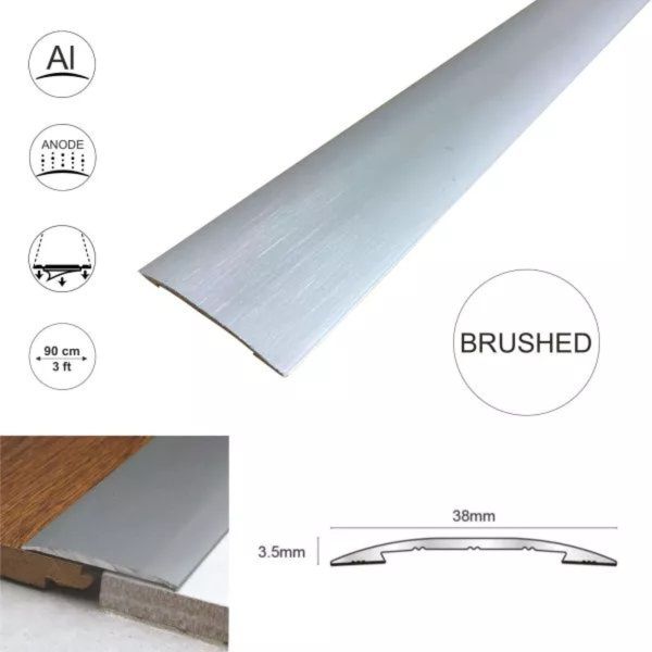 38mm Wide Self-Adhesive Euro Cover Strip for Wood, Vinyl, and Tile Floor Thresholds