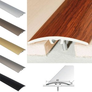 40mm Wide Aluminium Threshold for Wood, Laminate, Carpet, Vinyl, and Tile Floor Transitions