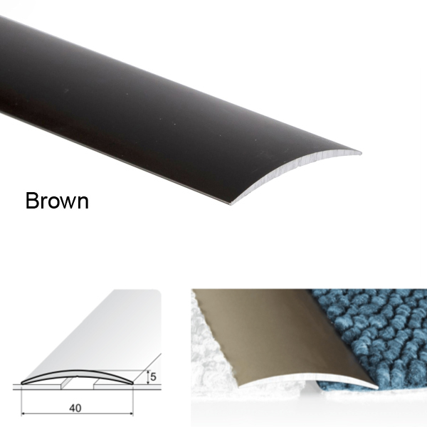 Self Adhesive 40mm Wide Aluminium Door Thresholds For Joining Wooden Or Carpet Floors