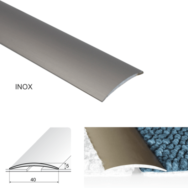 Self Adhesive 40mm Wide Aluminium Door Thresholds For Joining Wooden Or Carpet Floors