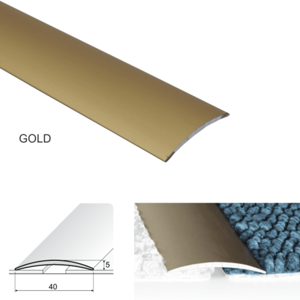 Self Adhesive 40mm Wide Aluminium Door Thresholds For Joining Wooden Or Carpet Floors