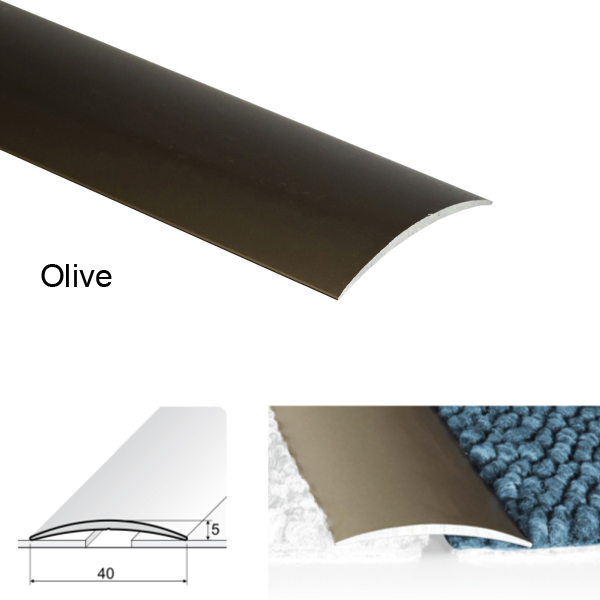 Self Adhesive 40mm Wide Aluminium Door Thresholds For Joining Wooden Or Carpet Floors