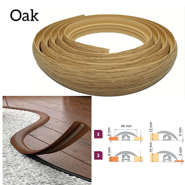 40mm PVC Flexible Transition Flooring Door Threshold Profile 
