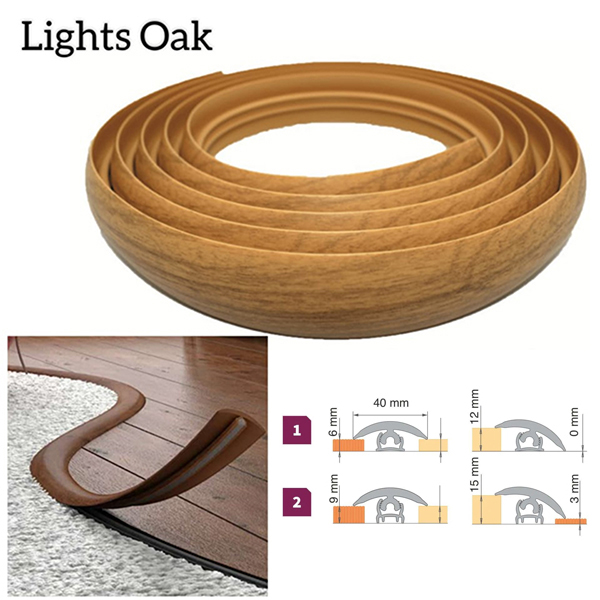 40mm PVC Flexible Transition Flooring Door Threshold Profile 