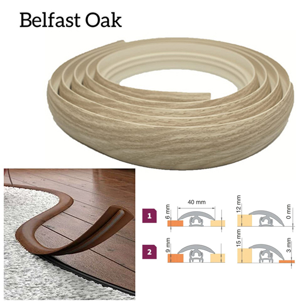 40mm PVC Flexible Transition Flooring Door Threshold Profile 