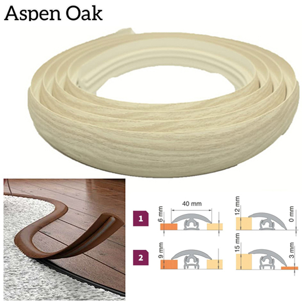 40mm PVC Flexible Transition Flooring Door Threshold Profile 