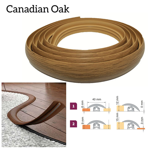 40mm PVC Flexible Transition Flooring Door Threshold Profile 