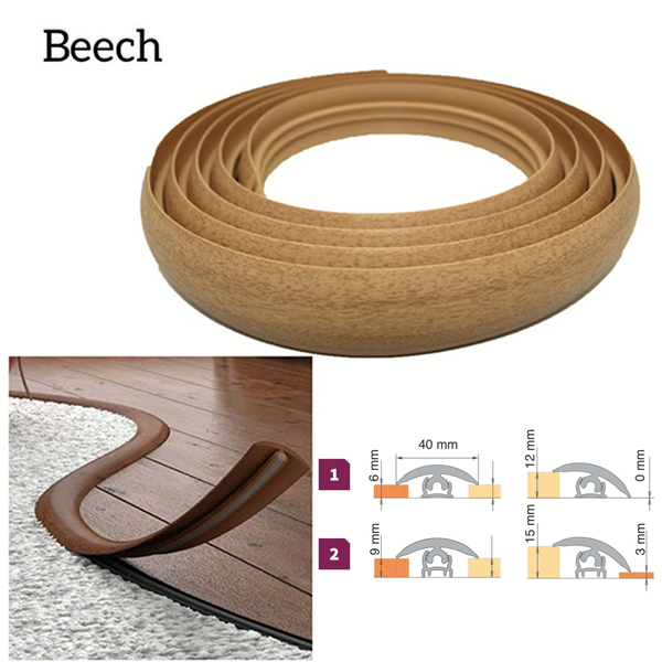 40mm PVC Flexible Transition Flooring Door Threshold Profile 