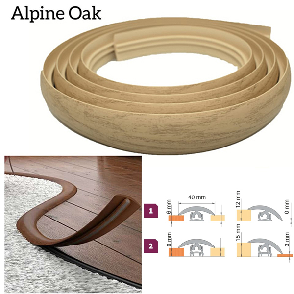 40mm PVC Flexible Transition Flooring Door Threshold Profile 