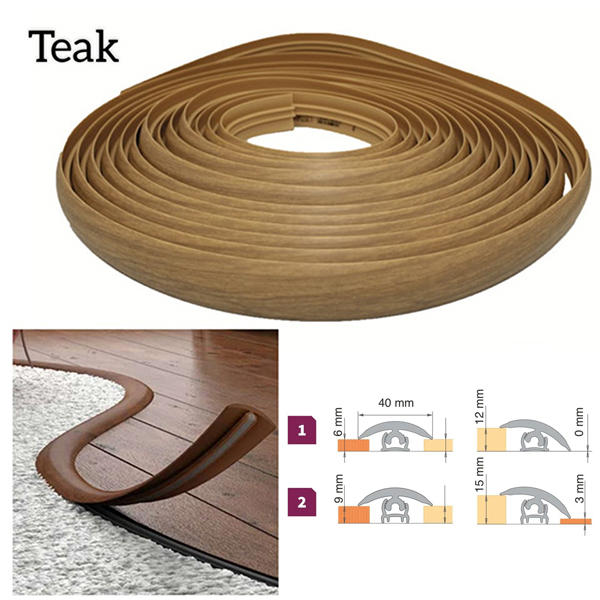 40mm PVC Flexible Transition Flooring Door Threshold Profile 