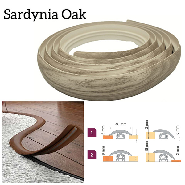 40mm PVC Flexible Transition Flooring Door Threshold Profile 