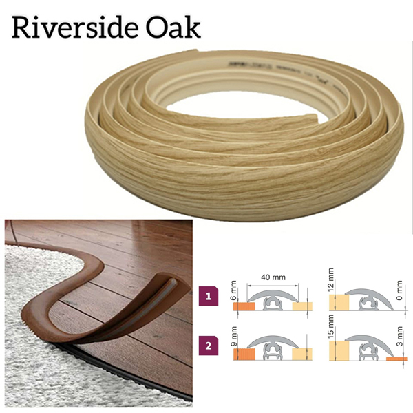 40mm PVC Flexible Transition Flooring Door Threshold Profile 