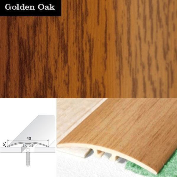 40mm PVC Wood Effect Door Threshold Strip with Screw Fixing