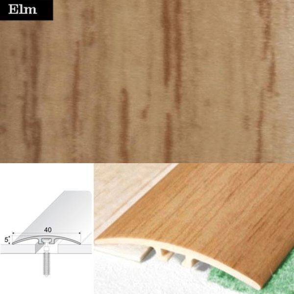 40mm PVC Wood Effect Door Threshold Strip with Screw Fixing
