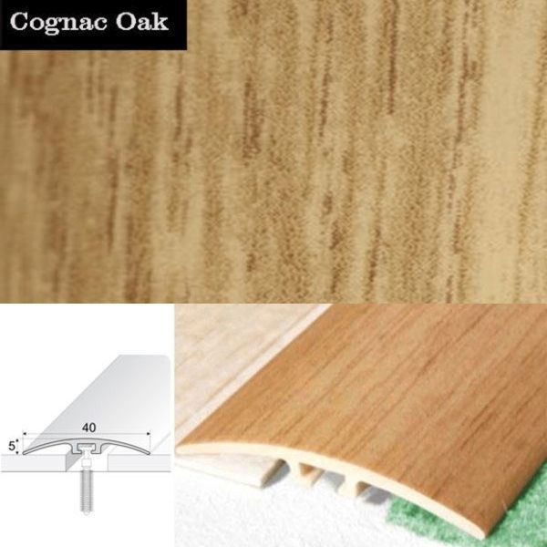 40mm PVC Wood Effect Door Threshold Strip with Screw Fixing