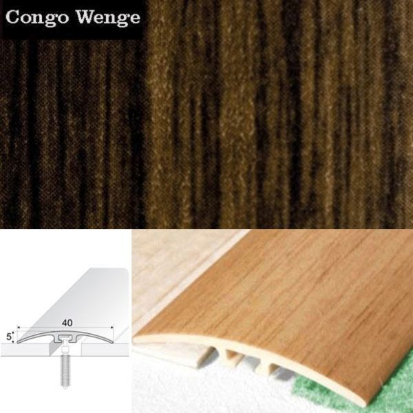 40mm PVC Wood Effect Door Threshold Strip with Screw Fixing