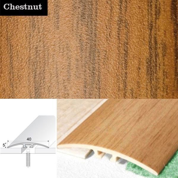 40mm PVC Wood Effect Door Threshold Strip with Screw Fixing