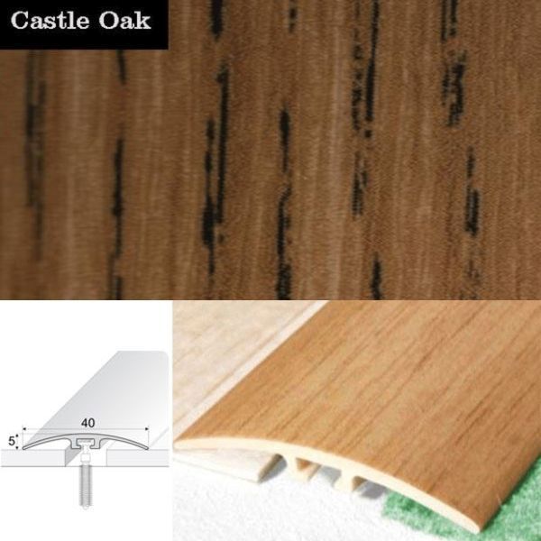 40mm PVC Wood Effect Door Threshold Strip with Screw Fixing