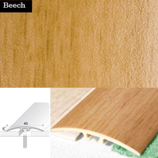 40mm PVC Wood Effect Door Threshold Strip with Screw Fixing