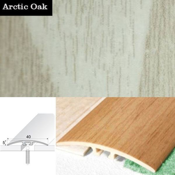 40mm PVC Wood Effect Door Threshold Strip with Screw Fixing