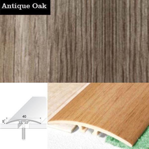 40mm PVC Wood Effect Door Threshold Strip with Screw Fixing