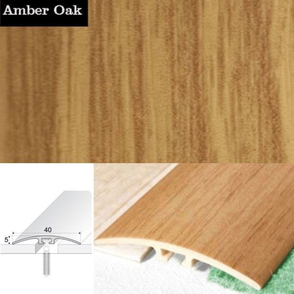 40mm PVC Wood Effect Door Threshold Strip with Screw Fixing