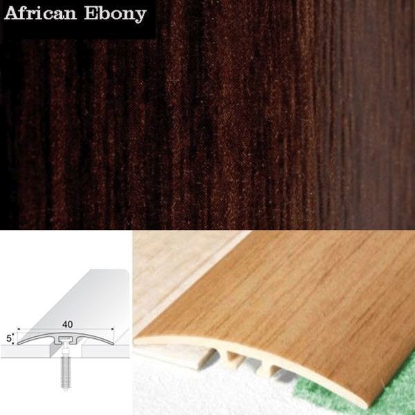 40mm PVC Wood Effect Door Threshold Strip with Screw Fixing