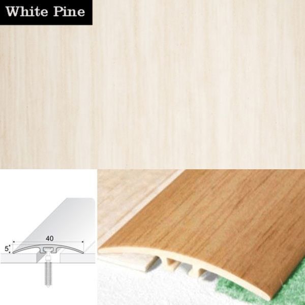 40mm PVC Wood Effect Door Threshold Strip with Screw Fixing