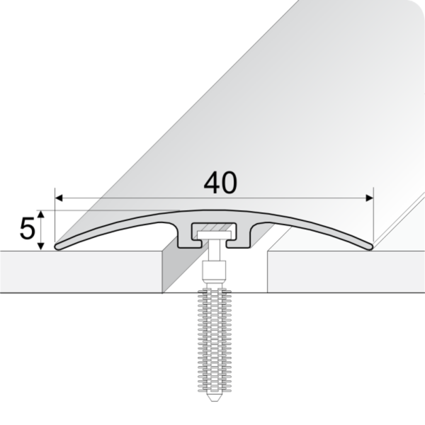 40mm PVC Wood Effect Door Threshold Strip with Screw Fixing