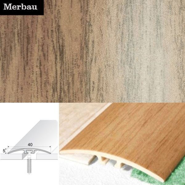 40mm PVC Wood Effect Door Threshold Strip with Screw Fixing