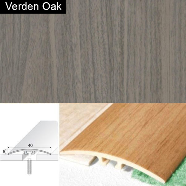 40mm PVC Wood Effect Door Threshold Strip with Screw Fixing
