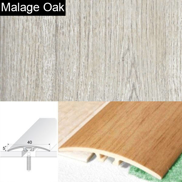 40mm PVC Wood Effect Door Threshold Strip with Screw Fixing