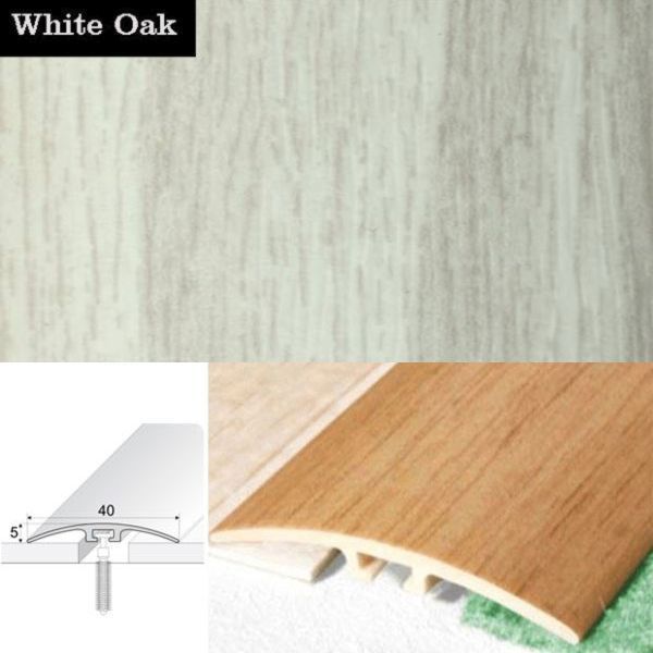 40mm PVC Wood Effect Door Threshold Strip with Screw Fixing