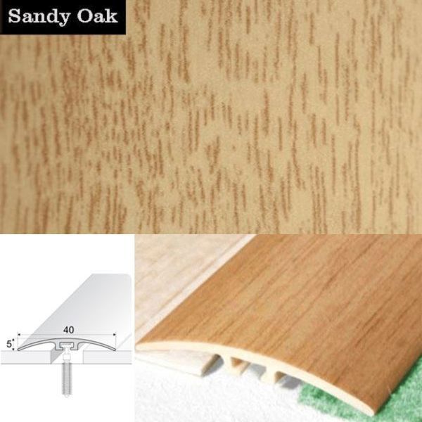 40mm PVC Wood Effect Door Threshold Strip with Screw Fixing
