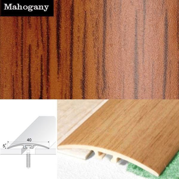40mm PVC Wood Effect Door Threshold Strip with Screw Fixing