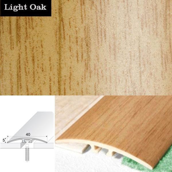 40mm PVC Wood Effect Door Threshold Strip with Screw Fixing