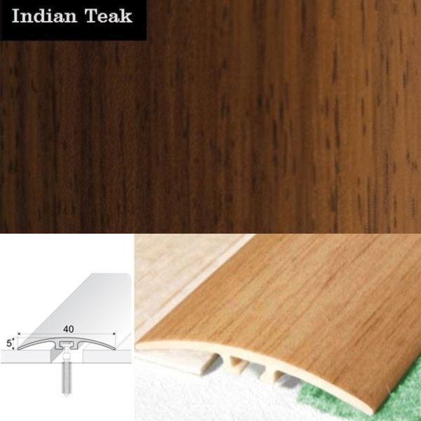 40mm PVC Wood Effect Door Threshold Strip with Screw Fixing