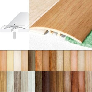 40mm PVC Wood Effect Door Threshold Strip with Screw Fixing