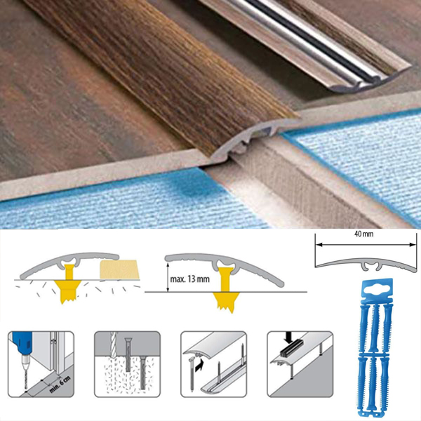 Self-Adhesive 40mm Wide Wood Effect Door Threshold Edging Floor Trim  