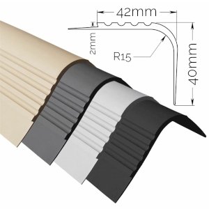40mm x 42mm Non Slip Stair Nosing Rubber Angle Step Edge