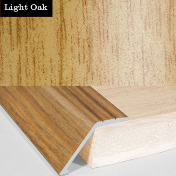 41mm Wide Aluminium Door Floor Trim in Wood Finish with 16mm Ramp for Carpet