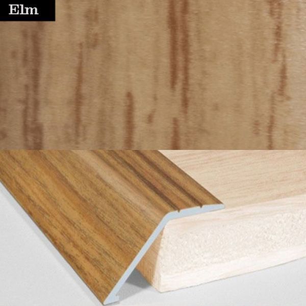 41mm Wide Aluminium Door Floor Trim in Wood Finish with 16mm Ramp for Carpet