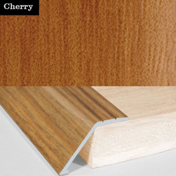 41mm Wide Aluminium Door Floor Trim in Wood Finish with 16mm Ramp for Carpet