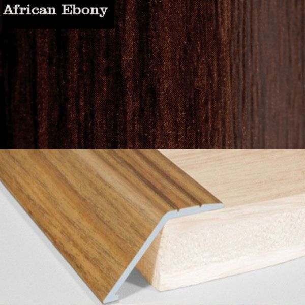 41mm Wide Aluminium Door Floor Trim in Wood Finish with 16mm Ramp for Carpet