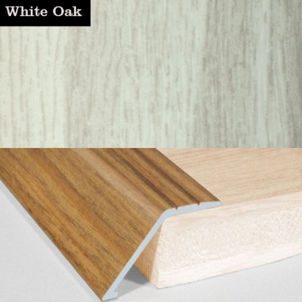 41mm Wide Aluminium Door Floor Trim in Wood Finish with 16mm Ramp for Carpet
