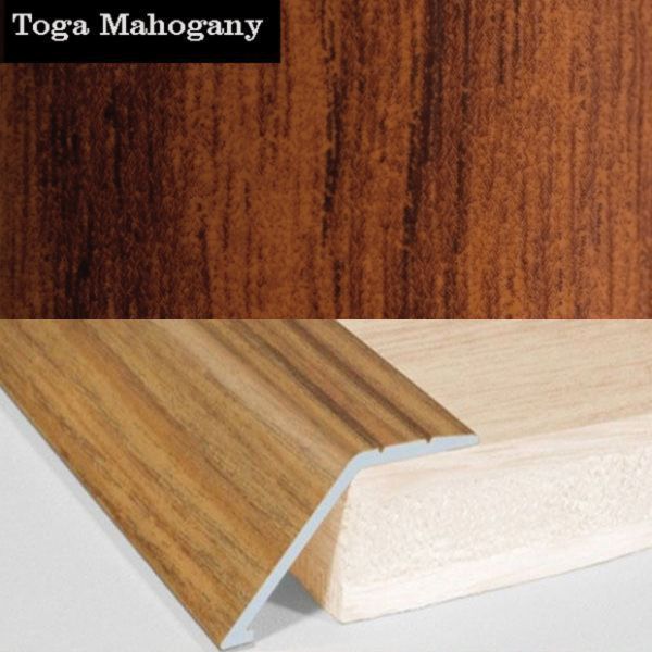 41mm Wide Aluminium Door Floor Trim in Wood Finish with 16mm Ramp for Carpet
