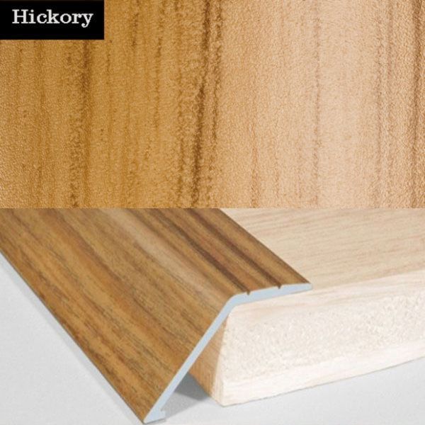 41mm Wide Aluminium Door Floor Trim in Wood Finish with 16mm Ramp for Carpet