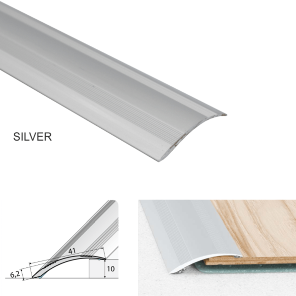 Self Adhesive 41mm Aluminium Door Thresholds For Wooden, Laminate, & Carpet Vinyl Flooring